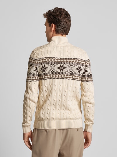 SELECTED HOMME Strickpullover mit gerippten Abschlüssen Modell 'FLAKE' Beige 5