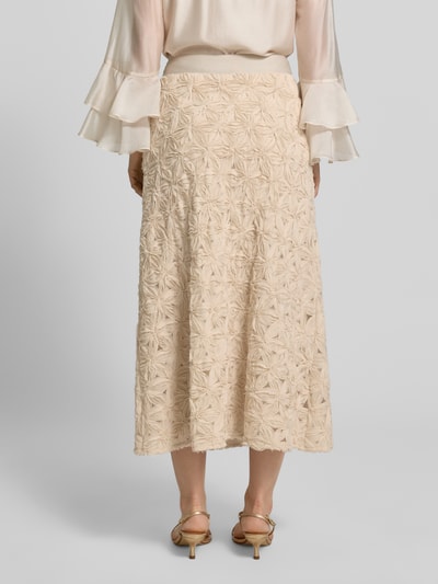 s.Oliver BLACK LABEL Ausgestellter Midi-Rock mit elastischem Bund Beige 5