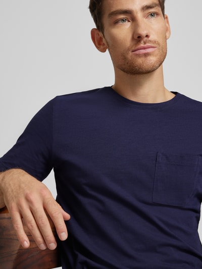 Casual Friday T-shirt met borstzak, model 'THOR' Donkerblauw - 3