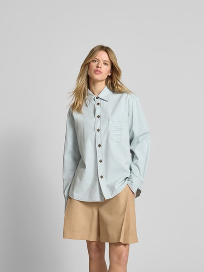 Victoria Beckham Hemdbluse mit Knopfleiste Hellblau 4