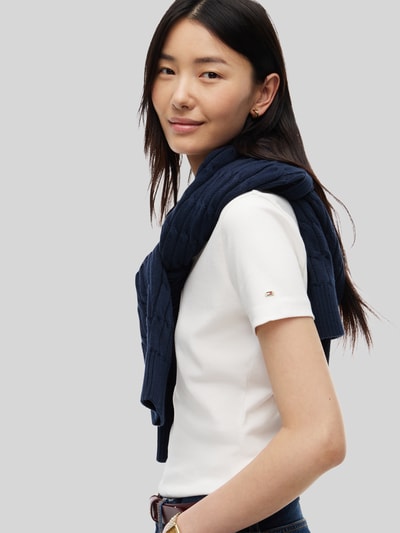 Tommy Hilfiger Poloshirt van wolmix met zijdegehalte Offwhite - 3