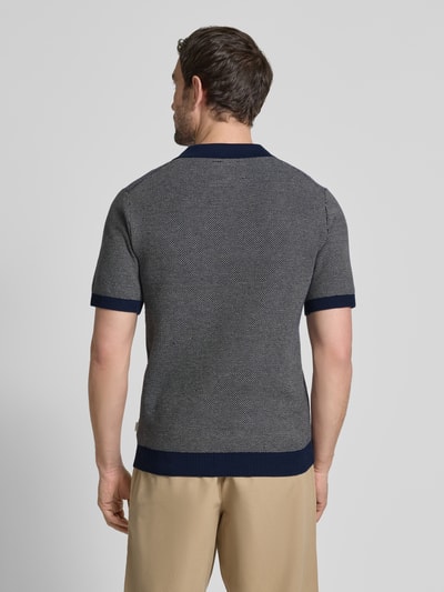 Jack & Jones Premium Regular Fit Poloshirt mit V-Ausschnitt Modell 'CEASTON' Dunkelblau 5