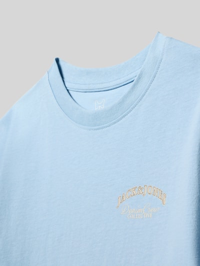 Jack & Jones T-shirt z nadrukiem z logo Błękitny 2