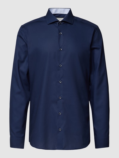 Eterna Slim fit zakelijk overhemd met haaikraag Marineblauw - 2