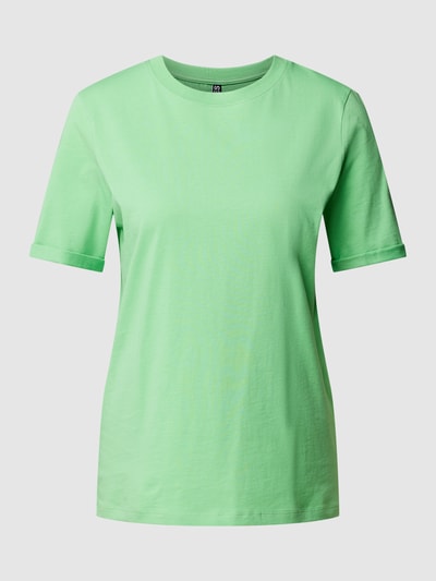 Pieces T-shirt z okrągłym dekoltem model ‘Ria’ Trawiasty zielony 2