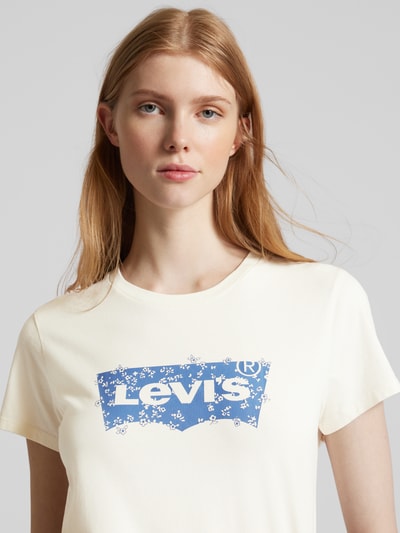 Levi's® T-shirt met labelprint Ecru - 3