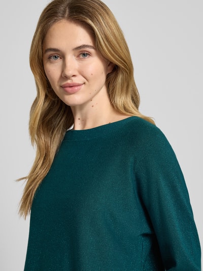 comma Gebreide pullover van viscosemix met boothals Petrol - 3