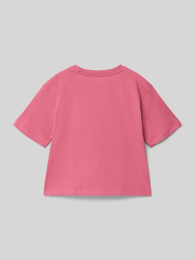 Guess T-shirt met labelopschrift Fuchsia - 3