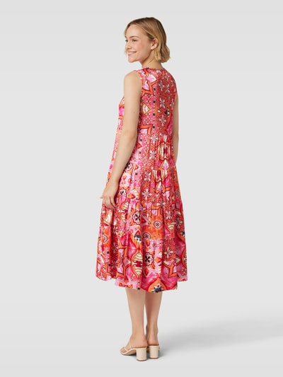 ROBE LÉGÈRE Midikleid aus Viskose mit Allover-Muster Pink 5