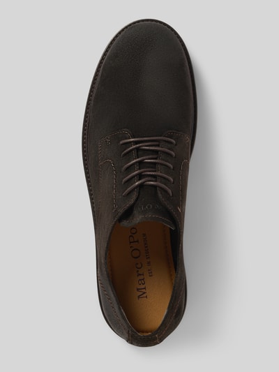 Produktfoto, Schnürschuhe aus echtem Veloursleder Modell 'RONY 9' von Marc O'Polo, dunkles Braun, sichtbare feine Struktur, Herren Schnürschuhe von Marc O'Polo