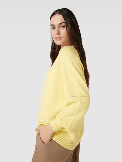 MAX&Co. Gebreide pullover met binnenstebuitennaden, model 'BACHECA' Pastelgeel - 3