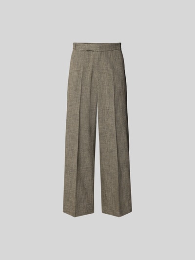 Produktfoto, Wide Fit Stoffhose aus Viskose-Mix von WON HUNDRED für Herren in Beige mit Bügelfalten, Gesäßtaschen und Haken-Reißverschluss.