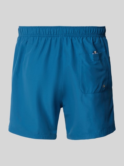 Produktfoto, Badeshorts mit Label-Applikation Modell 'DOGFISH' von BOSS, Optik: Unifarben, Passform: Regular-Fit, Tunnelzug, Bundabschluss: Elastisch, Gesäßtasche, seitliche Eingrifftaschen, leuchtendes Blau, glatte Oberfläche