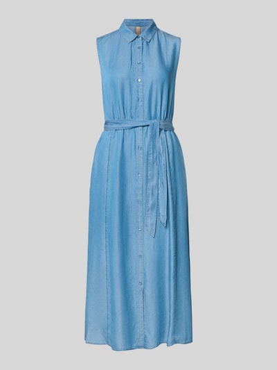 Soyaconcept Hemdblusenkleid mit Bindegürtel Modell 'LIV' Jeansblau 2