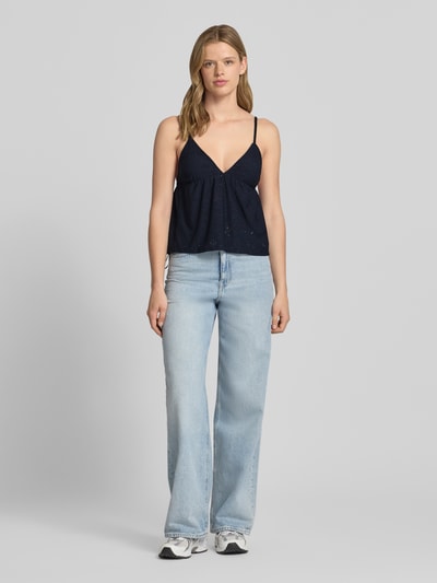 ONLY Regular Fit Trägertop mit Lochmuster Modell 'SMILLA' Marine 1
