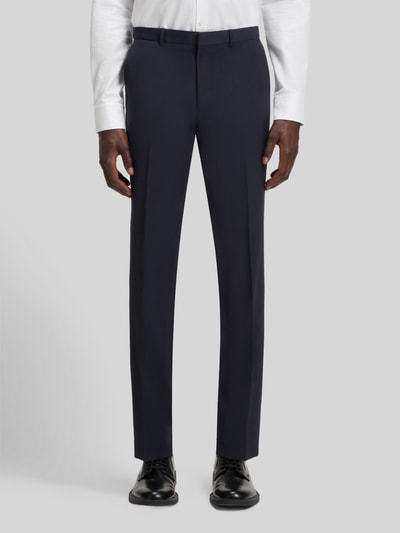 HUGO Slim fit pantalon van wolmix, model 'HESTEN' Donkerblauw - 4