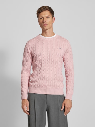 Gant Gebreide pullover met ronde hals Lichtroze - 4