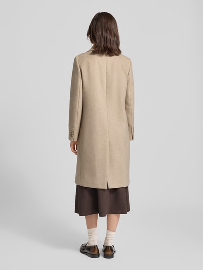 Drykorn Regular fit lange jas van kasjmiermix, model 'Bramcote' Zand - 5