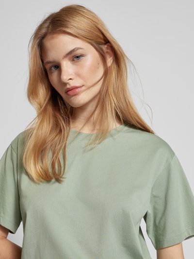 Jake*s Casual Oversized T-shirt met extra brede schouders Olijfgroen - 3