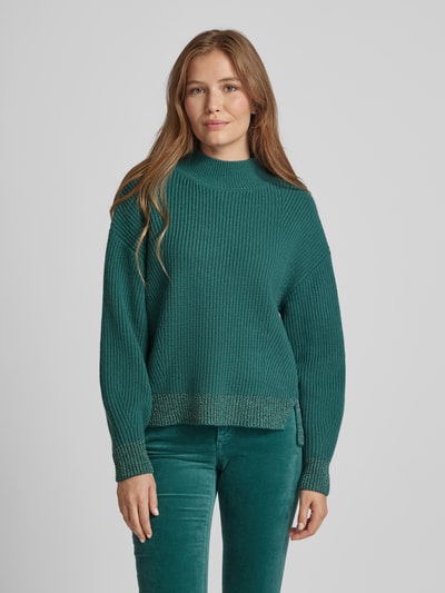 Marc Cain Gebreide pullover van lanawol met opstaande kraag Donkergroen - 4