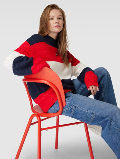 Tommy Jeans Sweter z dzianiny w stylu Colour Blocking Granatowy 3