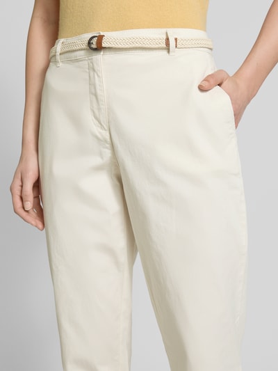 Christian Berg Woman Casual fit chino met riem Offwhite - 3