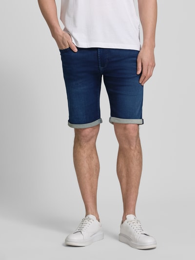 MAC Regular Fit Bermudas in Denim-Optik mit Eingrifftaschen Dunkelblau 4