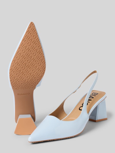 Produktfoto, Slingpumps mit Blockabsatz und Riemchen von BIANCO, kształt szpic, paseczki, obcas słupek 8 cm, gładka podeszwa, szerokość w rozmiarze 40: 5 cm