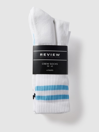 REVIEW Socken mit Kontraststreifen im 4er-Pack Weiss 3