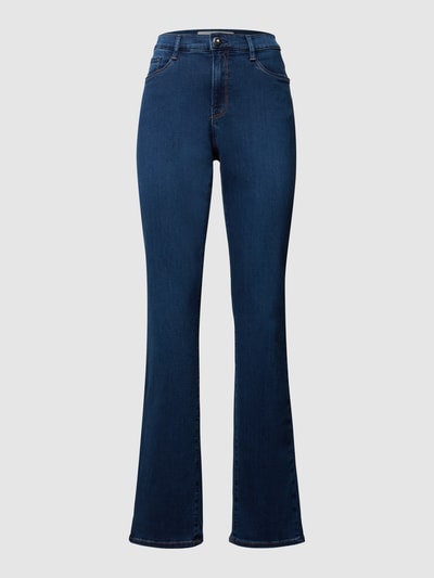 Brax Jeans met labelpatch van leer, model 'Mary' Blauw - 2