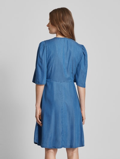 mbyM Knielanges Wickelkleid in Denim-Optik Modell 'Melika' Jeansblau 5