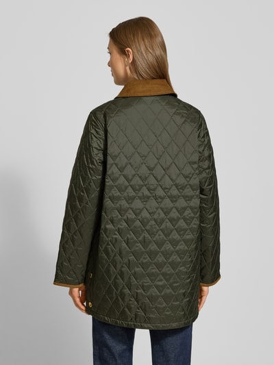 Barbour Regular fit gewatteerd jack met corduroy, model 'MODERN LIDDESDALE' Olijfgroen - 5