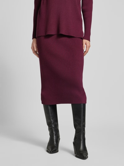 Soyaconcept Midirok in riblook, model 'KANITA' Bordeaux gemêleerd - 4