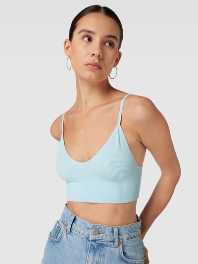 Only Crop Top mit Rippenstruktur Modell 'VICKY' Hellblau 3