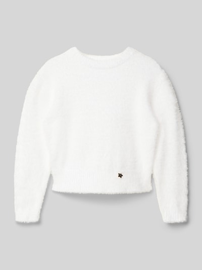 Mayoral Strickpullover mit Label-Applikation Ecru 1