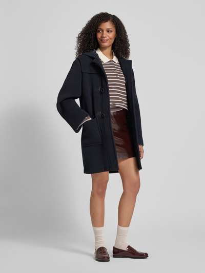 Jake*s Casual Minirock in Leder-Optik mit Teilungsnähten Aubergine 1