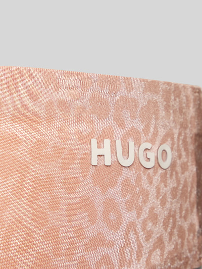 Produktfoto, String mit Allover-Muster Modell 'SHADOW THONG' im Leo-Print von HUGO, Beige- und Rosatöne, Stretch, Label-Schriftzug, Optik:Allover-Muster, Animal-Print, Materialverarbeitung: Stretch