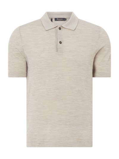 MAERZ Muenchen Poloshirt aus Merinowolle Sand 1