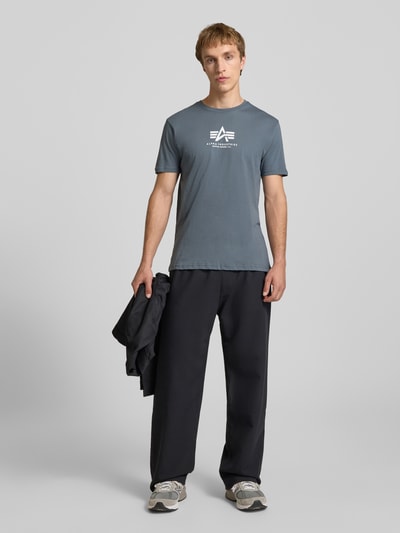 Alpha Industries T-shirt met logo en ronde hals Lichtblauw - 1