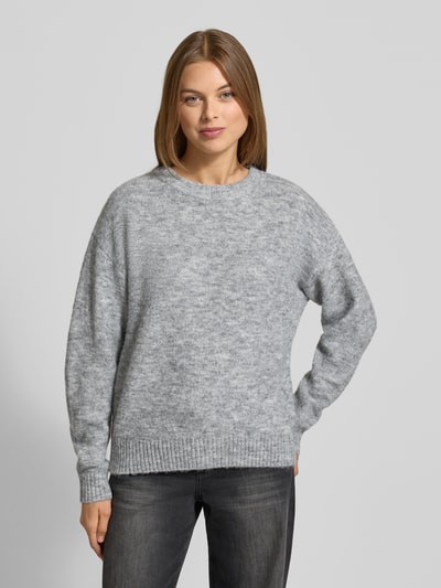 FREE/QUENT Gebreide pullover met ronde hals, model 'Novala' Middengrijs gemêleerd - 4