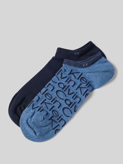 CK Calvin Klein Socken mit Label-Print im 2er-Pack Blau Melange 1