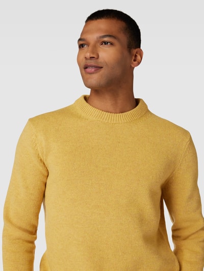 Minimum Gebreide pullover met ronde hals, model 'GEMO' Geel gemêleerd - 3