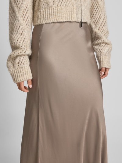 Emily Van den Bergh Maxirock aus Viskose mit elastischem Bund Mittelbraun 3