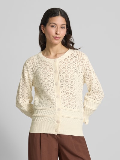 B.Young Cardigan mit Rundhalsausschnitt Modell 'NAJO' Offwhite 4