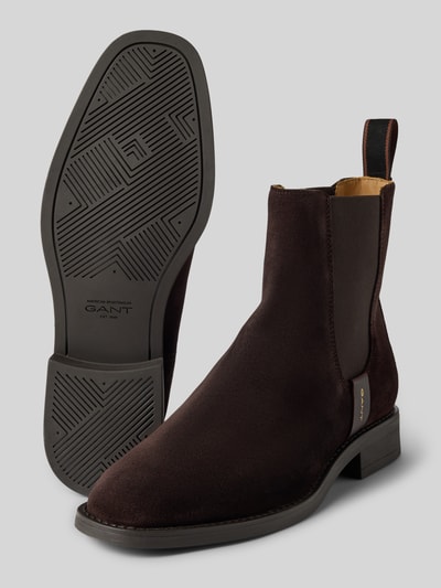 Gant Chelsea Boots aus Leder mit Label-Detail Modell 'Fayy' Dunkelbraun 4