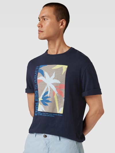 s.Oliver RED LABEL T-Shirt aus Baumwolle mit Motiv-Print Marine 3