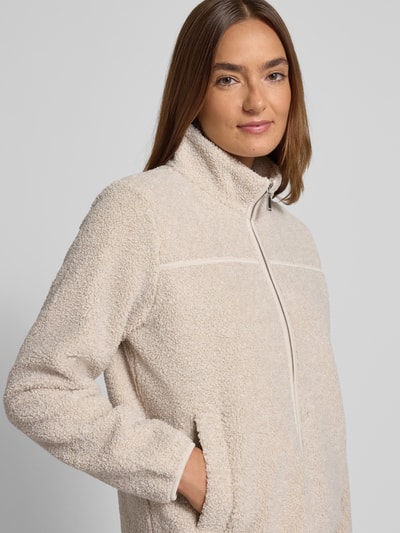 Tom Tailor Regular Fit Teddy Jacke mit seitlichen Eingrifftaschen Taupe 3