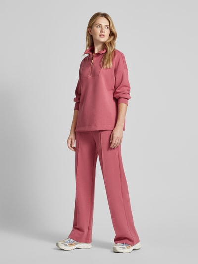 Christian Berg Woman Wide leg sweatpants met vaste persplooien Kersenrood - 1