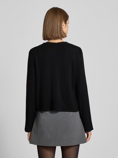 Pieces Kurtka z dzianiny o kroju regular fit z mieszanki wiskozy model ‘ORINA’ Czarny 5