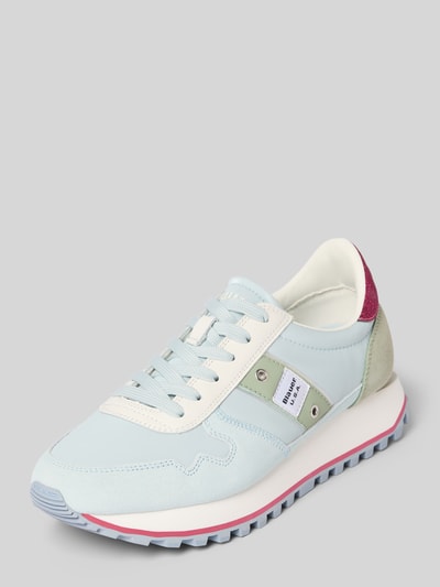 Productfoto, Sneaker uit leer-mix met logo-patch model 'Millen' van Blauer USA, afgeronde fit, witte veters, profielzool, dames, pastelkleuren